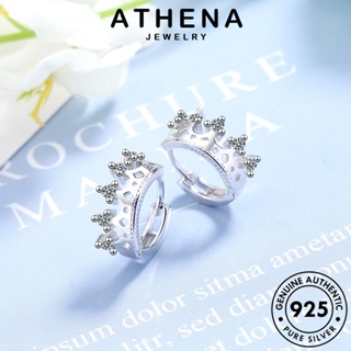 ATHENA JEWELRY ต่างหู แท้ 925 แฟชั่น ต้นฉบับ ผู้หญิง เครื่องประดับ เงิน ห่วง เครื่องประดับ หนีบ ตุ้มหู Silver มงกุฎ เกาหลี มอยส์ซาไนท์ไดมอนด์ E1448