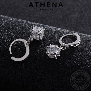 ATHENA JEWELRY เกาหลี ผู้หญิง 925 Silver หนีบ ลูกบาศก์มายากล ต้นฉบับ แท้ ห่วง ตุ้มหู เครื่องประดับ แฟชั่น ต่างหู เงิน มอยส์ซาไนท์ไดมอนด์ เครื่องประดับ E1462