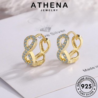 ATHENA JEWELRY ตุ้มหู หนีบ โซ่ ไดมอนด์ เครื่องประดับ ผู้หญิง 925 ห่วง เครื่องประดับ Silver เกาหลี เงิน แฟชั่น ต่างหู ต้นฉบับ โกลด์ แท้ มอยส์ซาไนท์ E1428