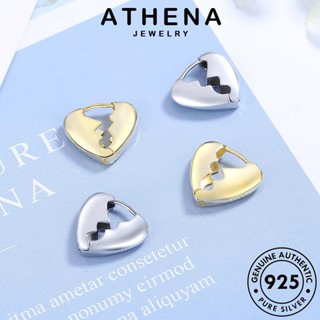 ATHENA JEWELRY ทอง เครื่องประดับ เกาหลี ผู้หญิง เงิน ตุ้มหู เครื่องประดับ ต้นฉบับ แฟชั่น ต่างหู ใจใหญ่ Silver แท้ ห่วง 925 หนีบ E1431