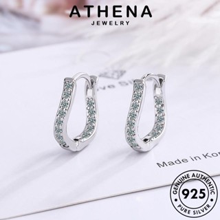 ATHENA JEWELRY คลื่น เครื่องประดับ แท้ ผู้หญิง หนีบ ต่างหู เกาหลี มอยส์ซาไนท์ไดมอนด์ 925 เครื่องประดับ เงิน แฟชั่น ต้นฉบับ ตุ้มหู Silver ห่วง E1434