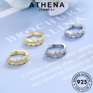 ATHENA JEWELRY ไดมอนด์ หนีบ มอยส์ซาไนท์ ห่วง Silver เกาหลี ต่างหู แฟชั่น กลม 925 เงิน แท้ ต้นฉบับ เครื่องประดับ เครื่องประดับ ตุ้มหู โกลด์ ผู้หญิง E1482