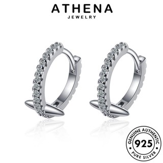 ATHENA JEWELRY กระดูกงู ไดมอนด์ แท้ ผู้หญิง เกาหลี ห่วง แฟชั่น เครื่องประดับ ตุ้มหู มอยส์ซาไนท์ เครื่องประดับ เงิน 925 โกลด์ ต่างหู Silver ต้นฉบับ หนีบ E1483