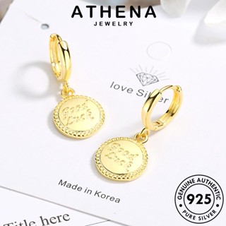 ATHENA JEWELRY แฟชั่น 925 ทอง หนีบ เกาหลี ผู้หญิง ห่วง Silver เครื่องประดับ ต้นฉบับ เหรียญเล็ก ตุ้มหู แท้ เงิน เครื่องประดับ ต่างหู E1490