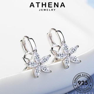 ATHENA JEWELRY เครื่องประดับ แท้ ดอกไม้ เงิน Silver เครื่องประดับ ตุ้มหู ต้นฉบับ หนีบ มอยส์ซาไนท์ไดมอนด์ ห่วง ผู้หญิง ต่างหู แฟชั่น 925 เกาหลี E1494