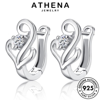 ATHENA JEWELRY แท้ ต่างหู ตุ้มหู ผู้หญิง เกาหลี เงิน ความเคลื่อนไหว เครื่องประดับ 925 ห่วง แฟชั่น หนีบ เครื่องประดับ มอยส์ซาไนท์ไดมอนด์ Silver ต้นฉบับ E1508