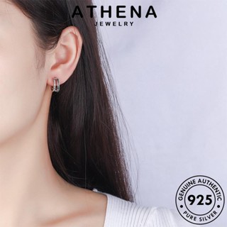 ATHENA JEWELRY สองชั้น ต่างหู ห่วง 925 เครื่องประดับ มอยส์ซาไนท์ไดมอนด์ เงิน เครื่องประดับ แท้ หนีบ ตุ้มหู Silver เกาหลี ต้นฉบับ แฟชั่น ผู้หญิง E1509