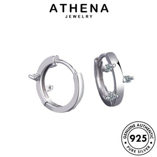 ATHENA JEWELRY เครื่องประดับ ตุ้มหู เงิน เกาหลี ต้นฉบับ มอยส์ซาไนท์ไดมอนด์ ผู้หญิง เครื่องประดับ แฟชั่น สาขา แท้ หนีบ ห่วง 925 Silver ต่างหู E1510