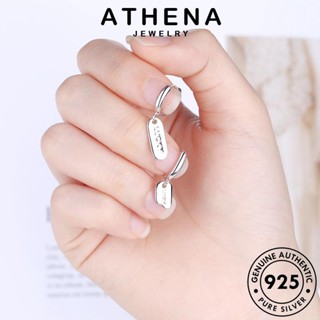 ATHENA JEWELRY Silver เกาหลี หนีบ ห่วง ผู้หญิง ต่างหู ต้นฉบับ ตุ้มหู แฟชั่น ป้ายสี่เหลี่ยม 925 เงิน เครื่องประดับ เครื่องประดับ แท้ E1517