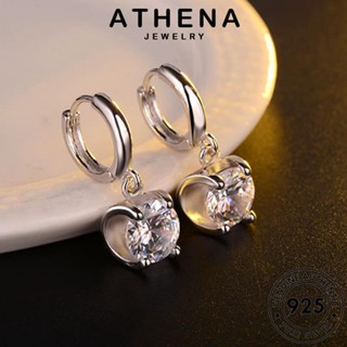 ATHENA JEWELRY แท้ เงิน 925 ผู้หญิง เครื่องประดับ Silver มอยส์ซาไนท์ไดมอนด์ เครื่องประดับ กลม แฟชั่น ต่างหู หนีบ เกาหลี ตุ้มหู ห่วง ต้นฉบับ E1527