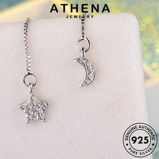 ATHENA JEWELRY แท้ เครื่องประดับ เงิน ตุ้มหู ห่วง Silver ต้นฉบับ แฟชั่น เครื่องประดับ 925 เกาหลี ต่างหู ผู้หญิง หนีบ มอยส์ซาไนท์ไดมอนด์ ดาวเดือน E1535