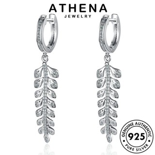 ATHENA JEWELRY ต้นฉบับ ผู้หญิง Silver 925 ห่วง แฟชั่น แท้ ต่างหู ตุ้มหู มอยส์ซาไนท์ เครื่องประดับ เกาหลี ใบไม้ ไดมอนด์ โกลด์ เครื่องประดับ เงิน หนีบ E1477