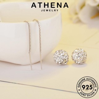 ATHENA JEWELRY ผู้หญิง แท้ เงิน เกาหลี เครื่องประดับ เครื่องประดับ ห่วง ต้นฉบับ 925 Silver กลม ต่างหู ตุ้มหู แฟชั่น หนีบ มอยส์ซาไนท์ไดมอนด์ E1563