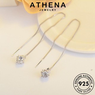 ATHENA JEWELRY ห่วง ต่างหู เกาหลี แฟชั่น มอยส์ซาไนท์ไดมอนด์ Silver หนีบ เครื่องประดับ ต้นฉบับ สี่เหลี่ยม แท้ ผู้หญิง เงิน 925 ตุ้มหู เครื่องประดับ E1567