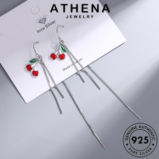 ATHENA JEWELRY ต้นฉบับ ต่างหู เครื่องประดับ เกาหลี ผู้หญิง 925 เครื่องประดับ เชอร์รี่ แฟชั่น ตุ้มหู ห่วง เงิน Silver หนีบ แท้ E1568