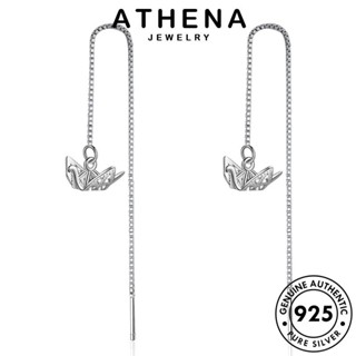 ATHENA JEWELRY เกาหลี 925 เครื่องประดับ ต้นฉบับ ห่วง ต่างหู เงิน แฟชั่น นกกระเรียนกระดาษ ผู้หญิง หนีบ แท้ เครื่องประดับ Silver ตุ้มหู E1571