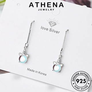 ATHENA JEWELRY หนีบ Silver ต่างหู เกาหลี แท้ 925 เครื่องประดับ ผู้หญิง มูนสโตน เงิน ห่วง ตุ้มหู ต้นฉบับ แฟชั่น เครื่องประดับ ยูนิคอร์น E1573