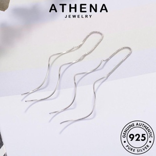 ATHENA JEWELRY เครื่องประดับ 925 ห่วง หนีบ ต่างหู แท้ เกาหลี แฟชั่น ผู้หญิง เงิน เครื่องประดับ ตุ้มหู Silver หยัก ต้นฉบับ E1579