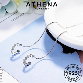 ATHENA JEWELRY มอยส์ซาไนท์ไดมอนด์ เครื่องประดับ เกาหลี แฟชั่น ผู้หญิง ต่างหู แท้ ห่วง เงิน Silver ต้นฉบับ ตุ้มหู เครื่องประดับ พู่ หนีบ 925 E1547