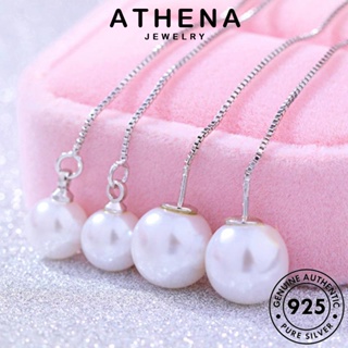 ATHENA JEWELRY 925 Silver เครื่องประดับ ผู้หญิง ต่างหู แท้ หนีบ ไข่มุก แฟชั่น ต้นฉบับ ตุ้มหู เงิน ห่วง เครื่องประดับ เกาหลี พู่ E1550