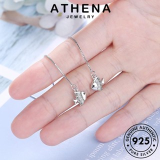 ATHENA JEWELRY 925 ต้นฉบับ เครื่องประดับ ตุ้มหู เงิน แท้ ปลา Silver หนีบ มอยส์ซาไนท์ไดมอนด์ ต่างหู แฟชั่น เครื่องประดับ ห่วง ผู้หญิง เกาหลี E1556