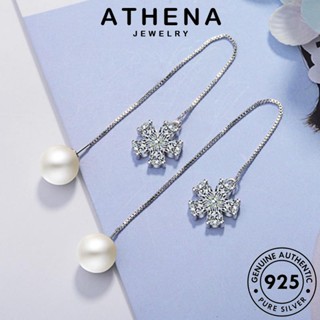 ATHENA JEWELRY ตุ้มหู ห่วง เกาหลี เงิน Silver ดอกไม้ แฟชั่น ต้นฉบับ แท้ เครื่องประดับ ผู้หญิง 925 หนีบ เครื่องประดับ ต่างหู ไข่มุก E1609