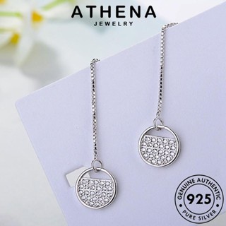 ATHENA JEWELRY ห่วง เครื่องประดับ ต้นฉบับ โกลด์ เครื่องประดับ ผู้หญิง เงิน กลม ไดมอนด์ แฟชั่น ตุ้มหู แท้ 925 Silver เกาหลี หนีบ ต่างหู มอยส์ซาไนท์ E1613