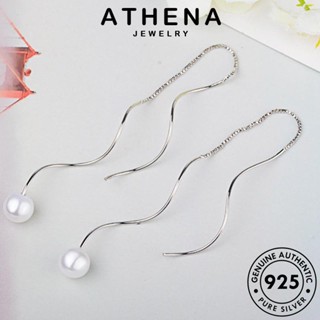 ATHENA JEWELRY หนีบ ผู้หญิง ห่วง เกาหลี แท้ ไข่มุก แฟชั่น เงิน 925 ต่างหู เครื่องประดับ ตุ้มหู Silver เครื่องประดับ คลื่นน้ำโค้ง ต้นฉบับ E1615