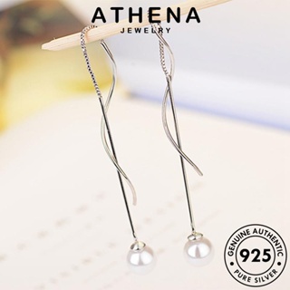 ATHENA JEWELRY ต้นฉบับ แฟชั่น พู่ เกาหลี 925 แท้ ห่วง ไข่มุก เงิน ต่างหู หนีบ ผู้หญิง Silver เครื่องประดับ ตุ้มหู เครื่องประดับ E1616