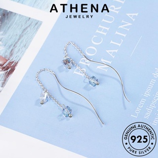 ATHENA JEWELRY เกาหลี เครื่องประดับ ผู้หญิง ห่วง เครื่องประดับ หนีบ น้ำตาลก้อน แฟชั่น ตุ้มหู ต่างหู Silver มูนสโตน 925 แท้ เงิน ต้นฉบับ E1620