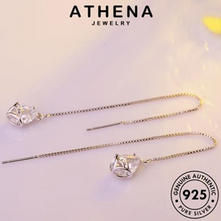 ATHENA JEWELRY รูปร่างลูกแพร์ หนีบ ต้นฉบับ 925 แท้ แฟชั่น เครื่องประดับ ห่วง ผู้หญิง เกาหลี ต่างหู มอยส์ซาไนท์ไดมอนด์ เครื่องประดับ Silver ตุ้มหู เงิน E1623