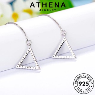 ATHENA JEWELRY เครื่องประดับ เกาหลี Silver แฟชั่น แท้ ต่างหู ห่วง ต้นฉบับ ผู้หญิง เครื่องประดับ สามเหลี่ยม 925 เงิน ตุ้มหู หนีบ ไข่มุก E1626