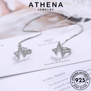 ATHENA JEWELRY ตุ้มหู แฟชั่น ต่างหู 925 เครื่องประดับ ฟ้าผ่า แท้ ผู้หญิง มอยส์ซาไนท์ไดมอนด์ Silver เกาหลี ต้นฉบับ หนีบ ห่วง เงิน เครื่องประดับ E1632