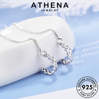 ATHENA JEWELRY เครื่องประดับ แฟชั่น ห่วง ตุ้มหู เครื่องประดับ ผู้หญิง ต้นฉบับ เงิน 925 เกาหลี แท้ ต่างหู Silver พู่ครึ่งวงกลม หนีบ E1637