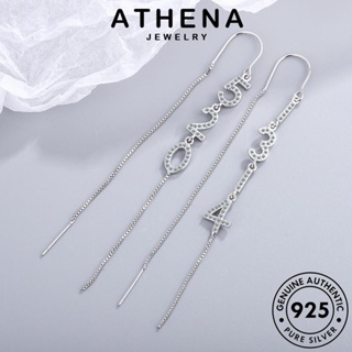 ATHENA JEWELRY พู่ 925 หนีบ ต่างหู เงิน แท้ เครื่องประดับ แฟชั่น มอยส์ซาไนท์ไดมอนด์ เครื่องประดับ 1314 ตุ้มหู Silver ผู้หญิง ห่วง ต้นฉบับ เกาหลี E1590