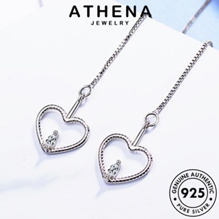 ATHENA JEWELRY เงิน เครื่องประดับ 925 Silver มอยส์ซาไนท์ไดมอนด์ แฟชั่น เกาหลี ต้นฉบับ เครื่องประดับ หนีบ ตุ้มหู ผู้หญิง แท้ ห่วง ต่างหู E1654