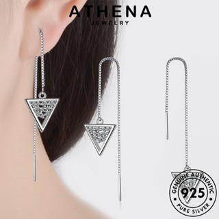 ATHENA JEWELRY ห่วง 925 Silver สามเหลี่ยม เกาหลี ผู้หญิง แท้ ต้นฉบับ ตุ้มหู ต่างหู แฟชั่น เงิน เครื่องประดับ หนีบ เครื่องประดับ มอยส์ซาไนท์ไดมอนด์ E1659