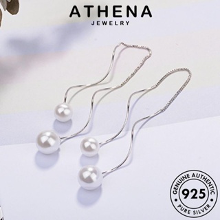 ATHENA JEWELRY ตุ้มหู ต่างหู แท้ เงิน เครื่องประดับ หยัก 925 แฟชั่น หนีบ Silver ไข่มุก ห่วง ผู้หญิง เครื่องประดับ เกาหลี ต้นฉบับ E1675