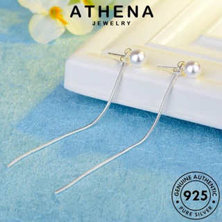 ATHENA JEWELRY เครื่องประดับ เงิน ผู้หญิง Silver แฟชั่น ต่างหู ต้นฉบับ ตุ้มหู แท้ เครื่องประดับ เกาหลี ห่วง 925 พู่ ไข่มุก หนีบ E1677