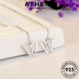 ATHENA JEWELRY ตุ้มหู เกาหลี หนีบ มอยส์ซาไนท์ เครื่องประดับ แฟชั่น ผู้หญิง ไดมอนด์ ห่วง 925 โกลด์ เงิน แท้ ต่างหู ต้นฉบับ เครื่องประดับ Silver ผีเสื้อ E1679