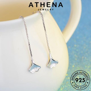 ATHENA JEWELRY แฟชั่น ตุ้มหู 925 เครื่องประดับ ห่วง เครื่องประดับ แท้ เกาหลี หนีบ ต่างหู เงิน ต้นฉบับ ผู้หญิง Silver ใบแอปริคอท E1681