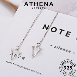 ATHENA JEWELRY เครื่องประดับ 925 ต่างหู เครื่องประดับ ผู้หญิง ต้นฉบับ แฟชั่น แท้ ตุ้มหู สามเหลี่ยม เกาหลี Silver เงิน หนีบ ห่วง E1683