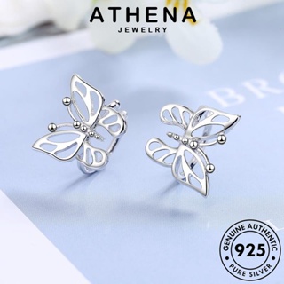 ATHENA JEWELRY ต้นฉบับ ห่วง แฟชั่น แท้ 925 เงิน ผีเสื้อ เครื่องประดับ Silver เกาหลี ตุ้มหู ผู้หญิง หนีบ ต่างหู เครื่องประดับ E1695