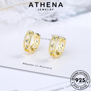 ATHENA JEWELRY ต้นฉบับ ผู้หญิง เครื่องประดับ ห่วง แหวน มอยส์ซาไนท์ ต่างหู หนีบ เงิน เกาหลี แท้ แฟชั่น Silver เครื่องประดับ โกลด์ ตุ้มหู 925 ไดมอนด์ E1714