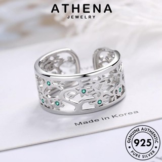 ATHENA JEWELRY ต้นฉบับ มรกต แฟชั่น เจาะต้นไม้แห่งชีวิต เครื่องประดับ เงิน เกาหลี Silver 925 ผู้หญิง แท้ เครื่องประดับ แหวน R3