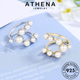 ATHENA JEWELRY ต้นฉบับ เงิน เกาหลี Silver 925 แฟชั่น ไข่มุกทอง หวาน เครื่องประดับ แหวน เครื่องประดับ แท้ ผู้หญิง R4