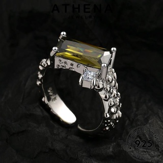 ATHENA JEWELRY ต้นฉบับ เครื่องประดับ แท้ แหวน เกาหลี 925 เส้นบุคลิกภาพ Silver แฟชั่น ผู้หญิง ซิทริน เครื่องประดับ เงิน R11