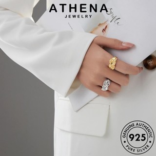 ATHENA JEWELRY เครื่องประดับ แฟชั่น ต้นฉบับ พื้นผิวที่ผิดปกติ เกาหลี เงิน ผู้หญิง Silver แหวน 925 เครื่องประดับ ทอง แท้ R24