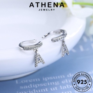 ATHENA JEWELRY ก เกาหลี 925 หนีบ แฟชั่น เครื่องประดับ มอยส์ซาไนท์ไดมอนด์ ตุ้มหู เงิน Silver ต้นฉบับ แท้ จดหมาย ห่วง ผู้หญิง ต่างหู เครื่องประดับ E1731