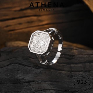 ATHENA JEWELRY แฟชั่น แหวน Silver สี่เหลี่ยม 925 ผู้หญิง มอยส์ซาไนท์ไดมอนด์ เกาหลี เงิน เครื่องประดับ ต้นฉบับ เครื่องประดับ แท้ R38